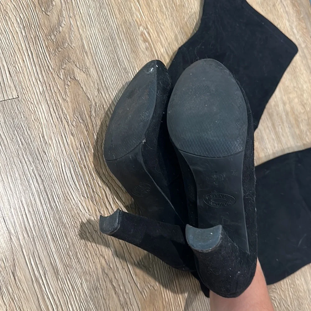 MOVING SALE Steve Madden black over the knee block heel boot